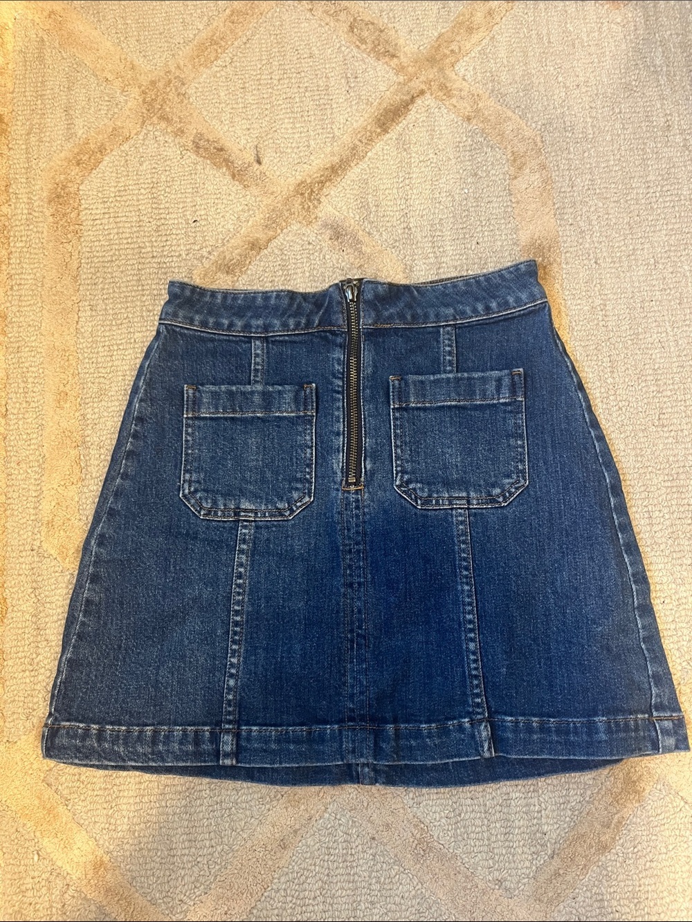 Festival/ concert Madewell Dark Blue Denim Mini Skirt front zip 25 inches waist